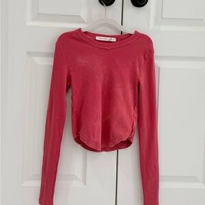 Altar'd State Coral Ribbed Top
